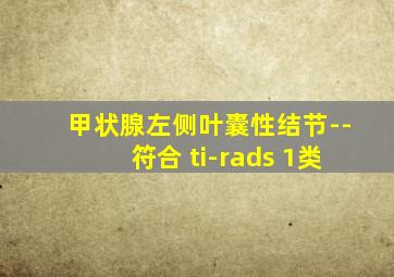 甲状腺左侧叶囊性结节--符合 ti-rads 1类